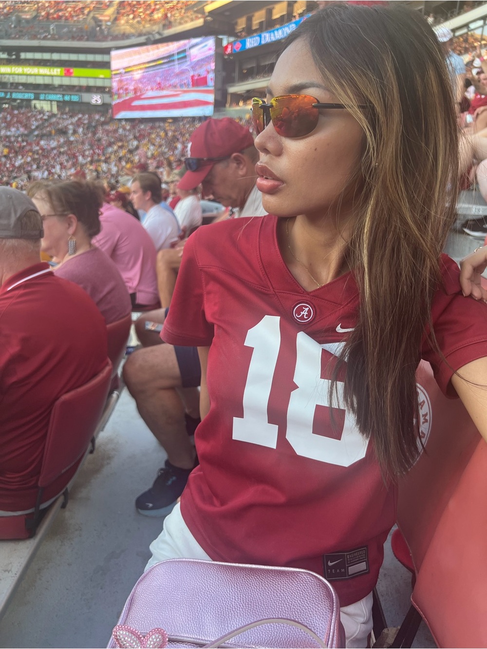 Nike Women's Crimson Football Jersey with White Number Graphics